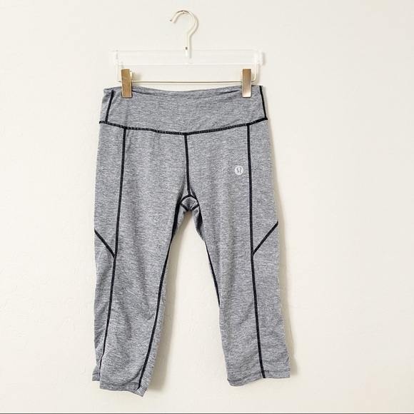 Lululemon Women's Running Crop Leggings Vintage Heathered Gray 8 - Picture 1 of 5